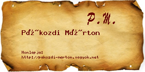 Pákozdi Márton névjegykártya