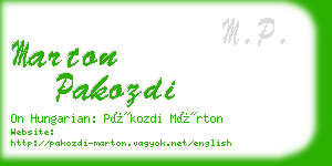 marton pakozdi business card